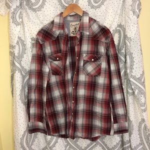 Costal Red Plaid Western Shirt